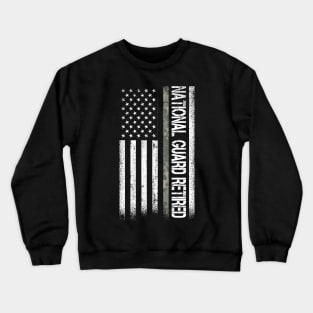 National Guard Retired American Flag Proud Patriotic Gift Crewneck Sweatshirt